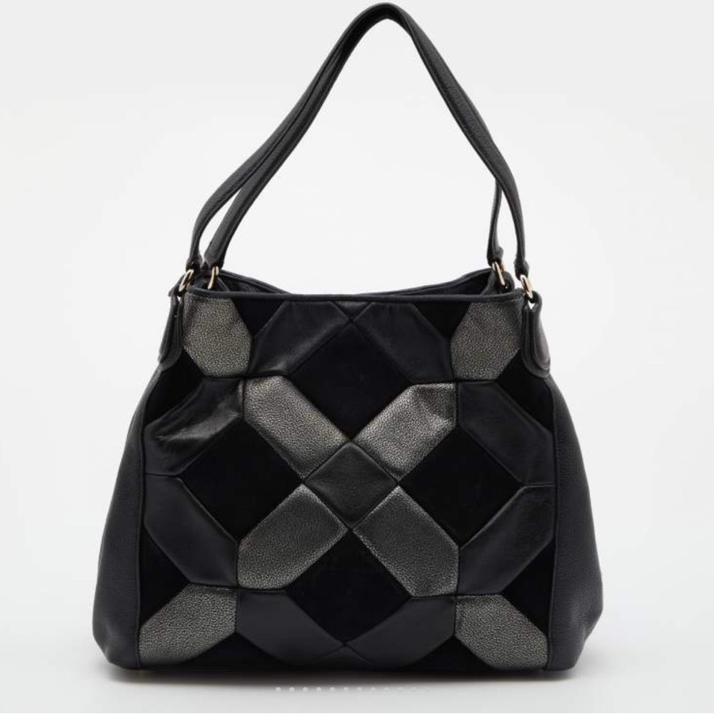Coach Black Patchwork Leather Shoulder Bag - Picture 15 of 15